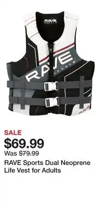 Cabela's RAVE Sports Dual Neoprene Life Vest for Adults offer