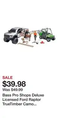 Cabela's Bass Pro Shops Deluxe Licensed Ford Raptor TrueTimber Camo Adventure Truck Playset for Kids offer