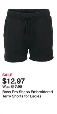 Cabela's Bass Pro Shops Embroidered Terry Shorts for Ladies offer