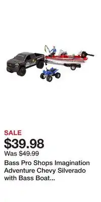 Cabela's Bass Pro Shops Imagination Adventure Chevy Silverado with Bass Boat Playset for Kids offer