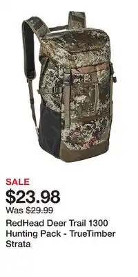 Cabela's RedHead Deer Trail 1300 Hunting Pack - TrueTimber Strata offer