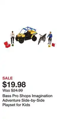 Cabela's Bass Pro Shops Imagination Adventure Side-by-Side Playset for Kids offer