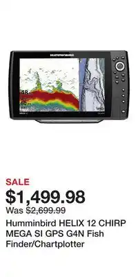 Cabela's Humminbird HELIX 12 CHIRP MEGA SI GPS G4N Fish Finder/Chartplotter offer