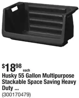 The Home Depot Husky 55 Gallon Multipurpose Stackable Space Saving Heavy offer