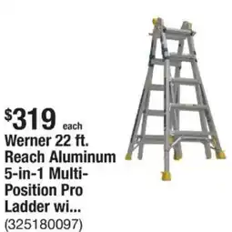 The Home Depot Werner 22 ft. Reach Aluminum 5-in-1 Multi- Position Pro Ladder offer