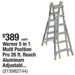 The Home Depot Werner 5 in 1 Multi Position Pro 26 ft. Reach Aluminum Adjustable offer