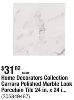 The Home Depot Home Decorators Collection Carrara Polished Marble Look Porcelain Tile offer