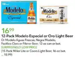 Publix 12-Pack Modelo Especial or Oro Light Beer offer