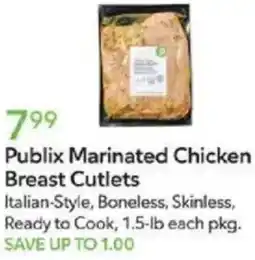Publix Publix Marinated Chicken Breast Cutlets offer