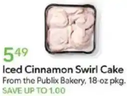 Publix Iced Cinnamon Swirl Cake From the Publix Bakery offer
