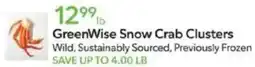 Publix GreenWise Snow Crab Clusters offer