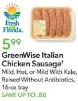 Publix GreenWise Italian Chicken Sausage offer