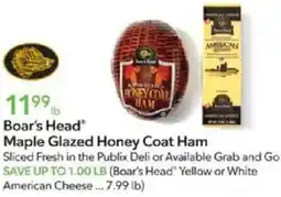 Publix Boar's Head Maple Glazed Honey Coat Ham offer