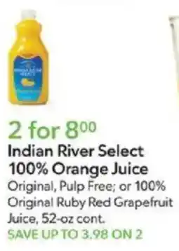 Publix Indian River Select 100% Orange Juice offer