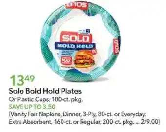 Publix Solo Bold Hold Plates offer