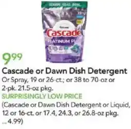 Publix Cascade or Dawn Dish Detergent Or Spray offer
