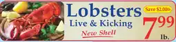 Market Basket Lobsters Live & Kicking offer
