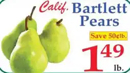 Market Basket Calif. Bartlett Pears offer