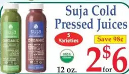 Market Basket Suja Cold Pressed Juices offer