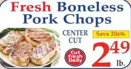Market Basket Fresh boneless pork chops offer