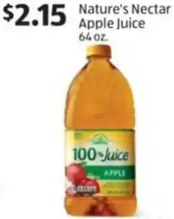 Aldi Nature's Nectar Apple Juice offer