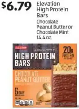 Aldi Elevation High Protein Bars Chocolate Peanut Butter or Chocolate Mint offer