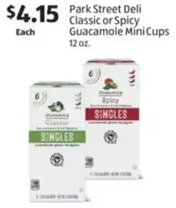 Aldi Park Street Deli Classic or Spicy Guacamole Míni Cups offer