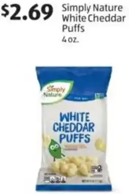 Aldi Simply Nature White Cheddar Puffs offer