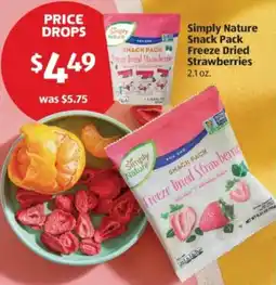 Aldi Simply Nature Snack Pack Freeze Dried Strawberries offer