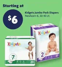 Family Dollar Kidgets Jumbo Pack Diapers offer