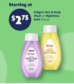 Family Dollar Kidgets Hair & Body Wash or Nighttime Bath offer