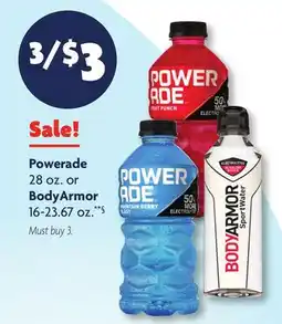 Family Dollar Powerade 28 oz. or BodyArmor 16-23.67 oz.**§ offer