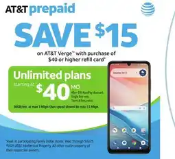 Family Dollar AT&T Verge offer
