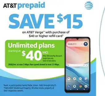 Family Dollar AT&T Verge offer
