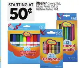 Dollar General iMagine Crayons 24 ct., Colored Pencils 12 ct. or Washable Markers 10 ct offer