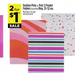 Dollar General Fashion Poly or Port 2 Pocket Folders offer