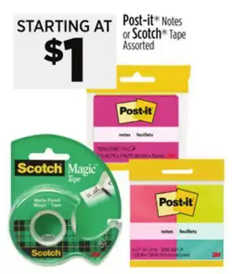 Dollar General Post-it Notes or Scotch Tape offer