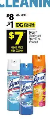 Dollar General Lysol Disinfectant Spray offer