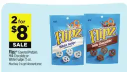 Dollar General Flipz Covered Pretzels Milk Chocolate or White Fudge offer