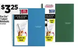 Dollar General Five Star 1 Subject Notebooks offer