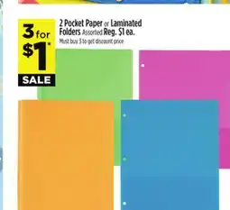 Dollar General 2 Pocket Paper or Laminated Folders offer