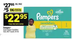 Dollar General Pampers Super Diapers Swaddlers offer