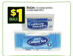 Dollar General XtraCare 3 in 1 Cotton Set 160 ct. or Cotton Swabs 300 ct offer
