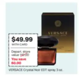 CVS VERSACE Crystal Noir EDT 3 oz offer