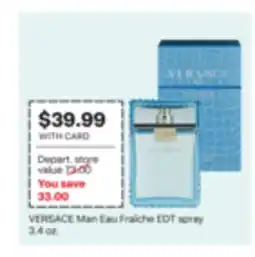 CVS VERSACE Man Eau Fraîche EDT spray 3.4 oz offer