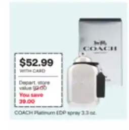 CVS COACH Platinum EDP spray 3.3 oz offer