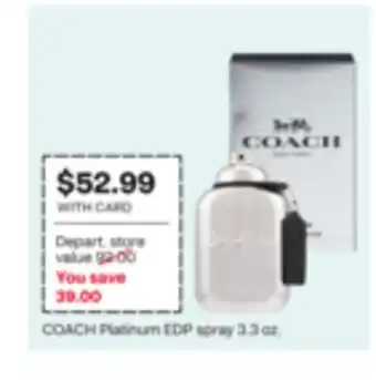 CVS COACH Platinum EDP spray 3.3 oz offer
