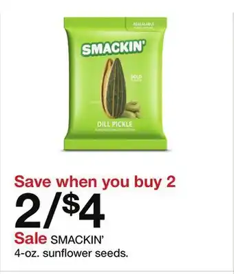 Target SMACKIN' 4-oz. sunflower seeds offer