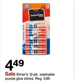Target Elmer's 12-pk. washable purple glue sticks offer