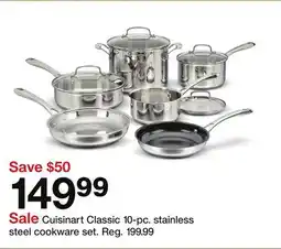 Target Cuisinart Classic 10-pc. stainless steel cookware set offer